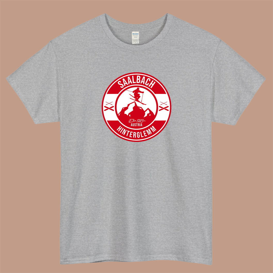 Saalbach Hinterglemm Austria Logo Mens Unisex Short Sleeve T-Shirt Size S-3XL - P