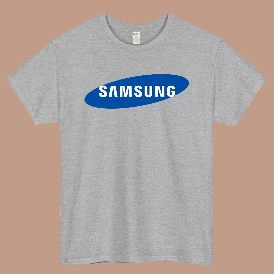 Samsung Logo Mens Unisex Short Sleeve Gray T-Shirt Size S-3XL