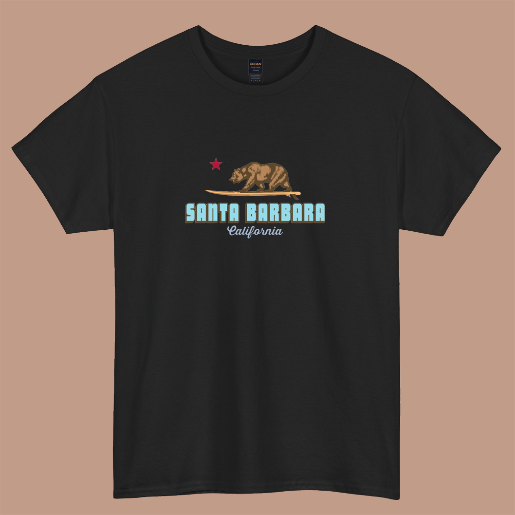 Santa Barbara - California logo short sleeve t shirt Size S-3XL -P