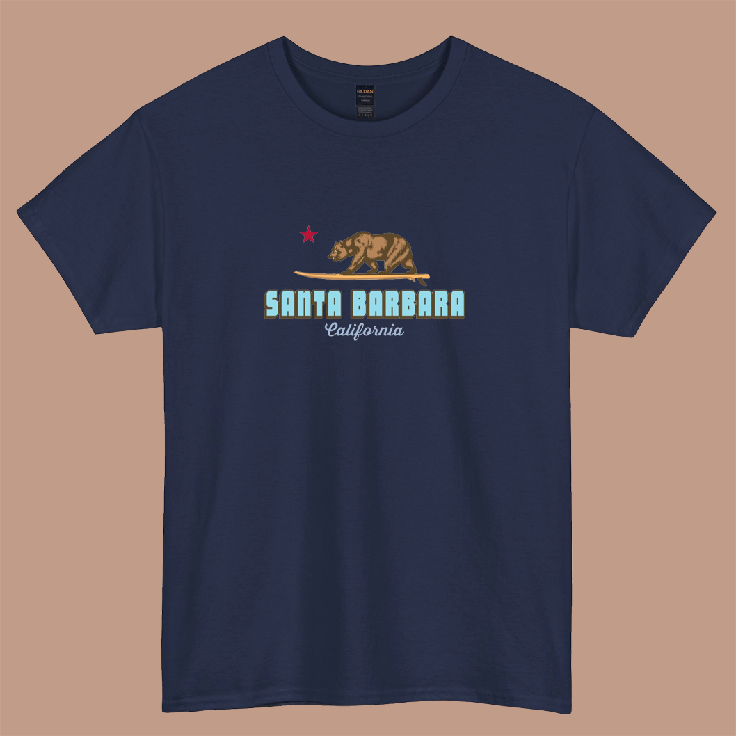 Santa Barbara - California logo short sleeve t shirt Size S-3XL -P