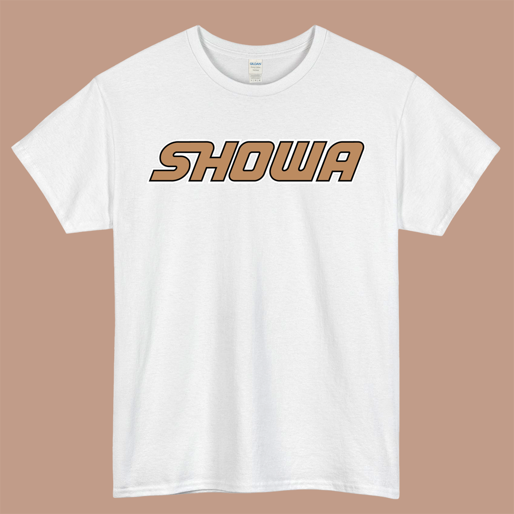 Showa Suspension Logo Mens Unisex Short Sleeve White T-Shirt Size S-3XL