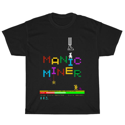 Sinclair (ZX Spectrum) Retro Logo Mens Unisex Short Sleeve Black T-Shirt Size S-3XL