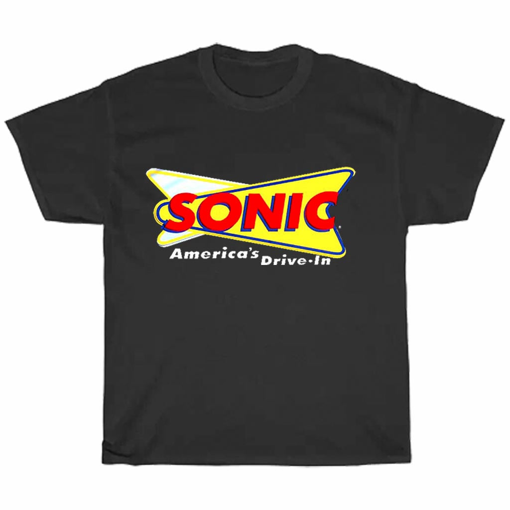 Sonic Drive-In Fast food Logo Men's Unisex T Shirt Size S to 3XL
