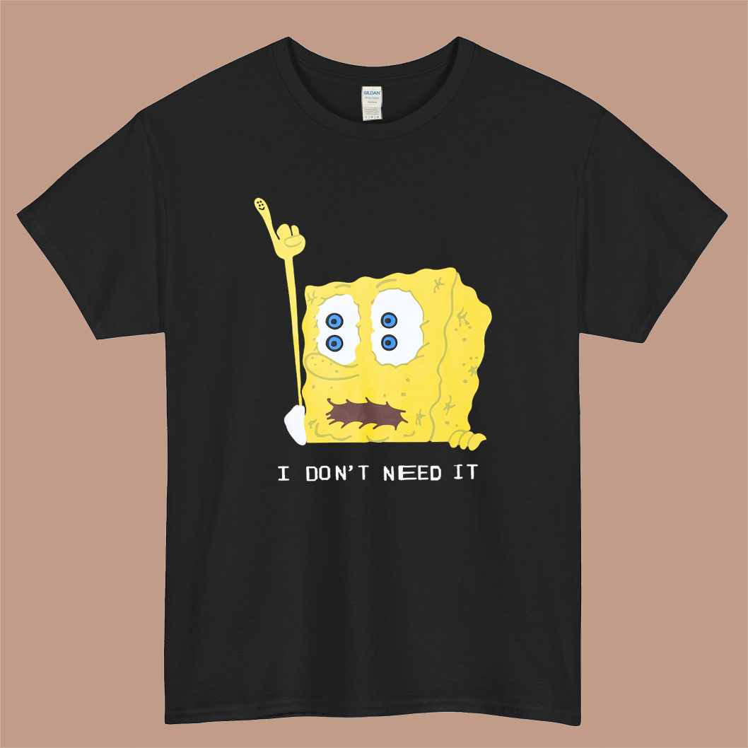 SpongeBob SquarePants Cactus Plant Logo Mens Unisex Short Sleeve Black T-Shirt Size S-3XL