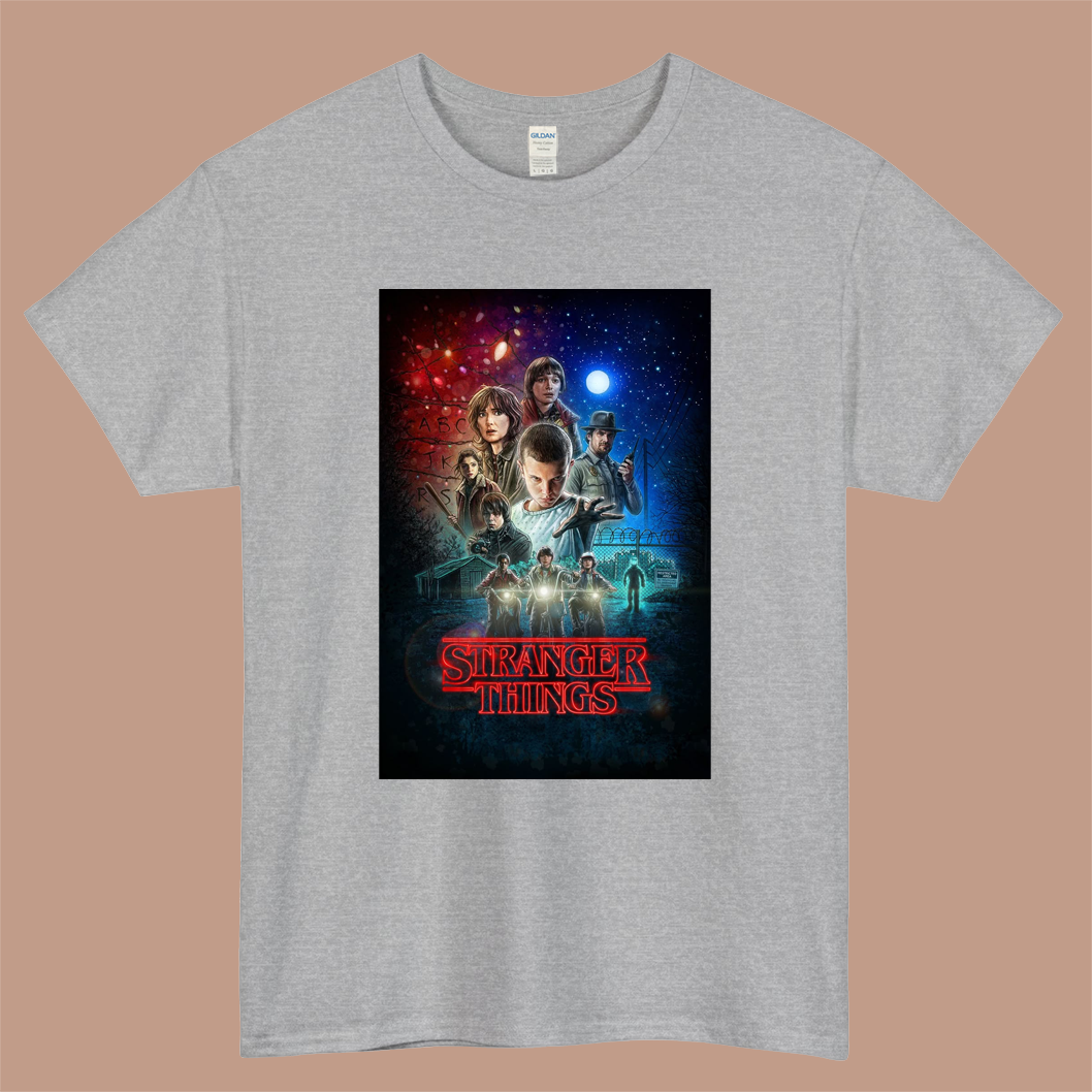 Stranger Things Season 1 Logo Mens Unisex Short Sleeve Gray T-Shirt Size S-3XL