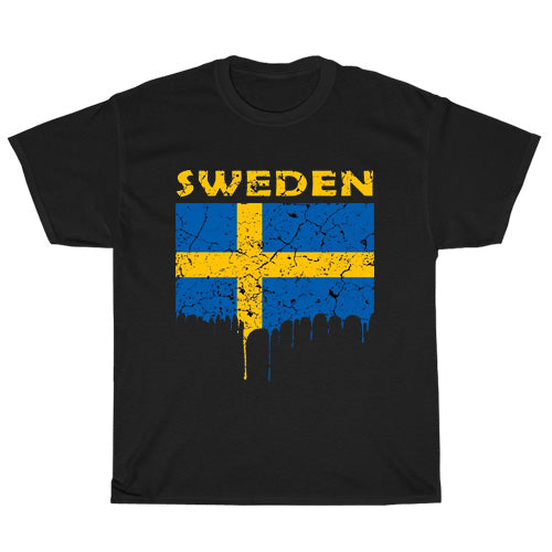 Swedish Flag logo Men's Unisex T Shirt Size S to 3XL