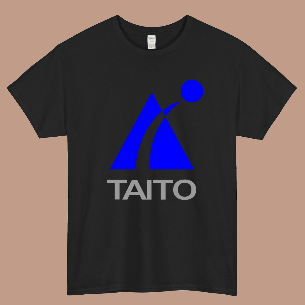 TAITO Logo Mens Unisex Short Sleeve Black T-Shirt Size S-3XL