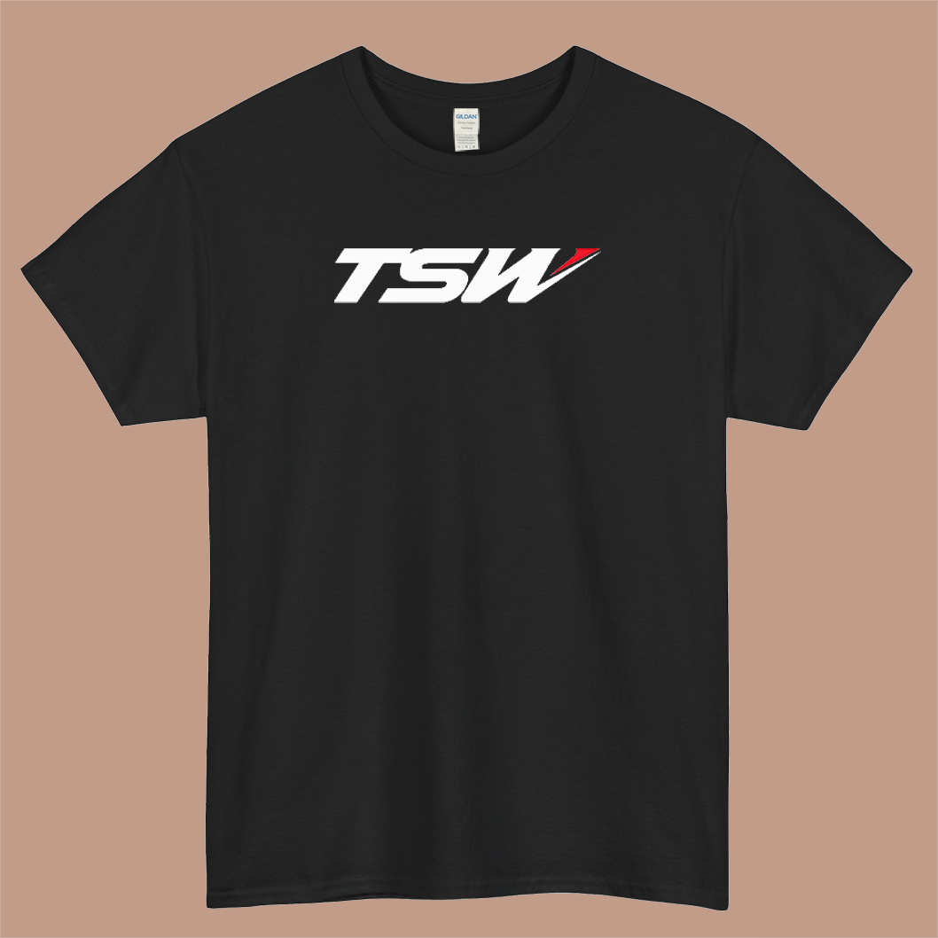 TSW Alloy Wheels Logo Mens Unisex Short Sleeve Black T-Shirt Size S-3XL