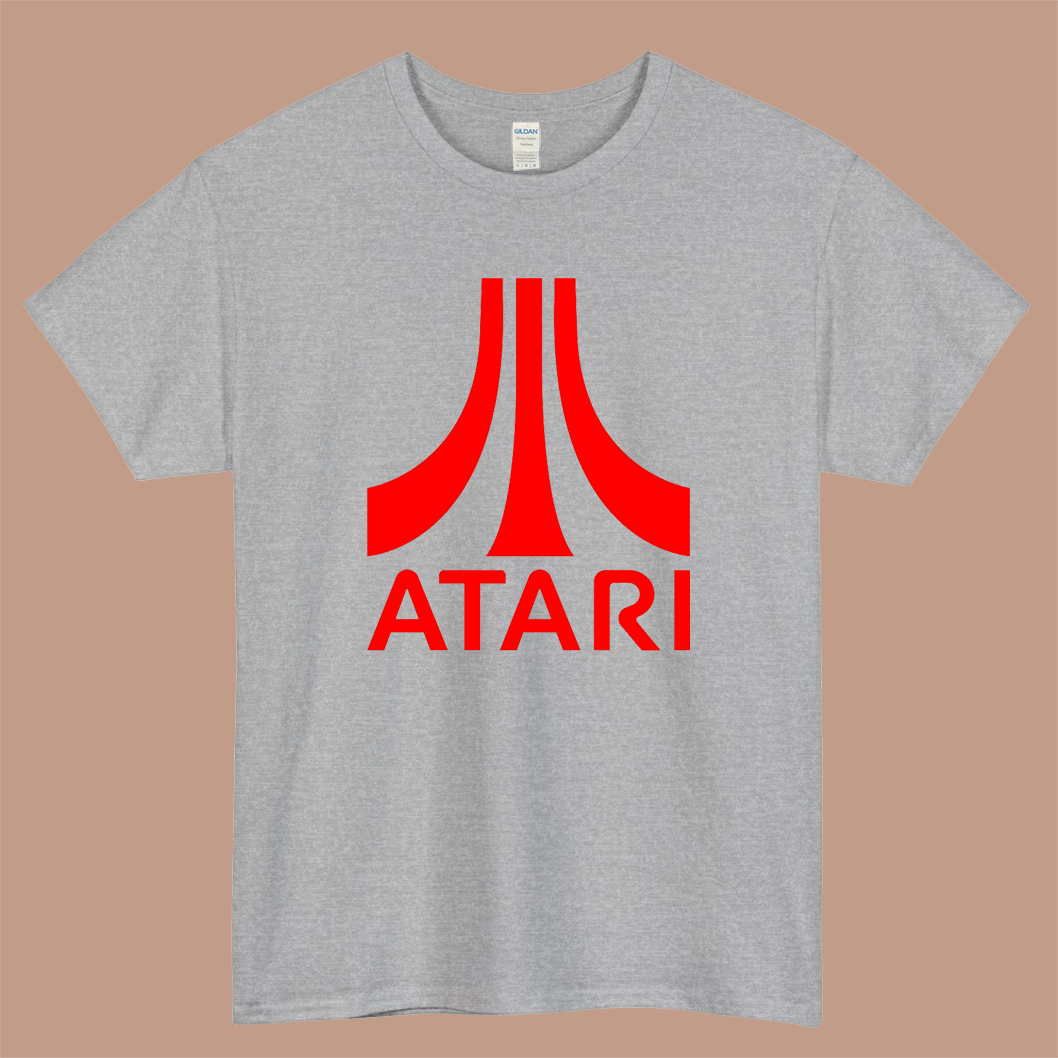 The Origin of the Atari Logo Mens Unisex Short Sleeve Gray T-Shirt Size S-3XL