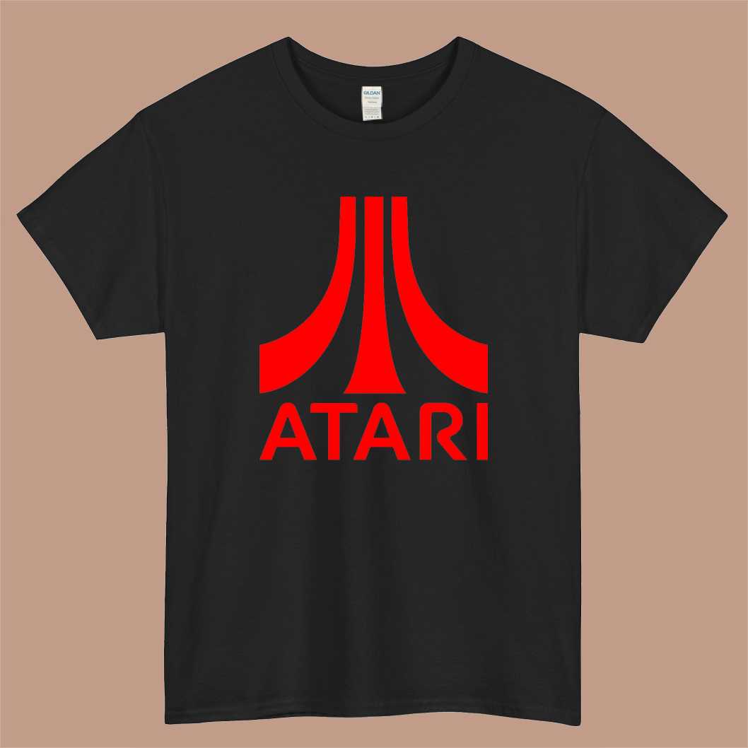 The Origin of the Atari Logo Mens Unisex Short Sleeve Black T-Shirt Size S-3XL