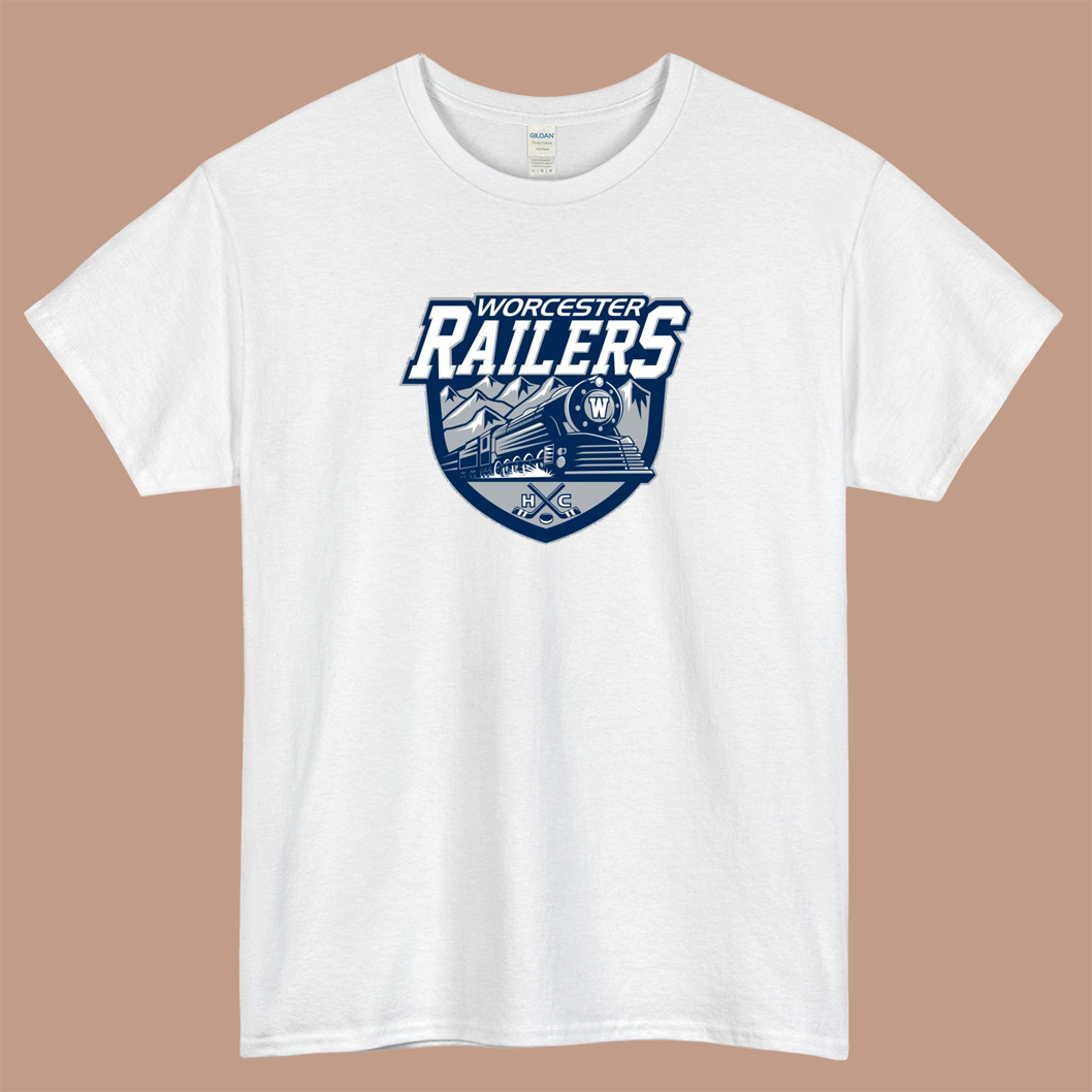 The Worcester Railers Logo Mens Unisex Short Sleeve T-Shirt Size S-3XL - P