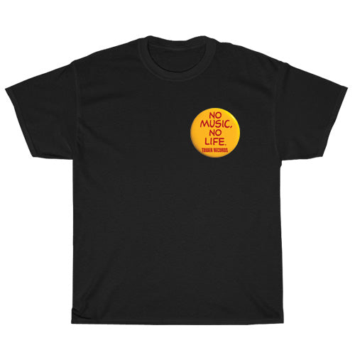 Tower Records No Music No Life Logo Mens Unisex Short Sleeve Black T-Shirt Size S-3XL