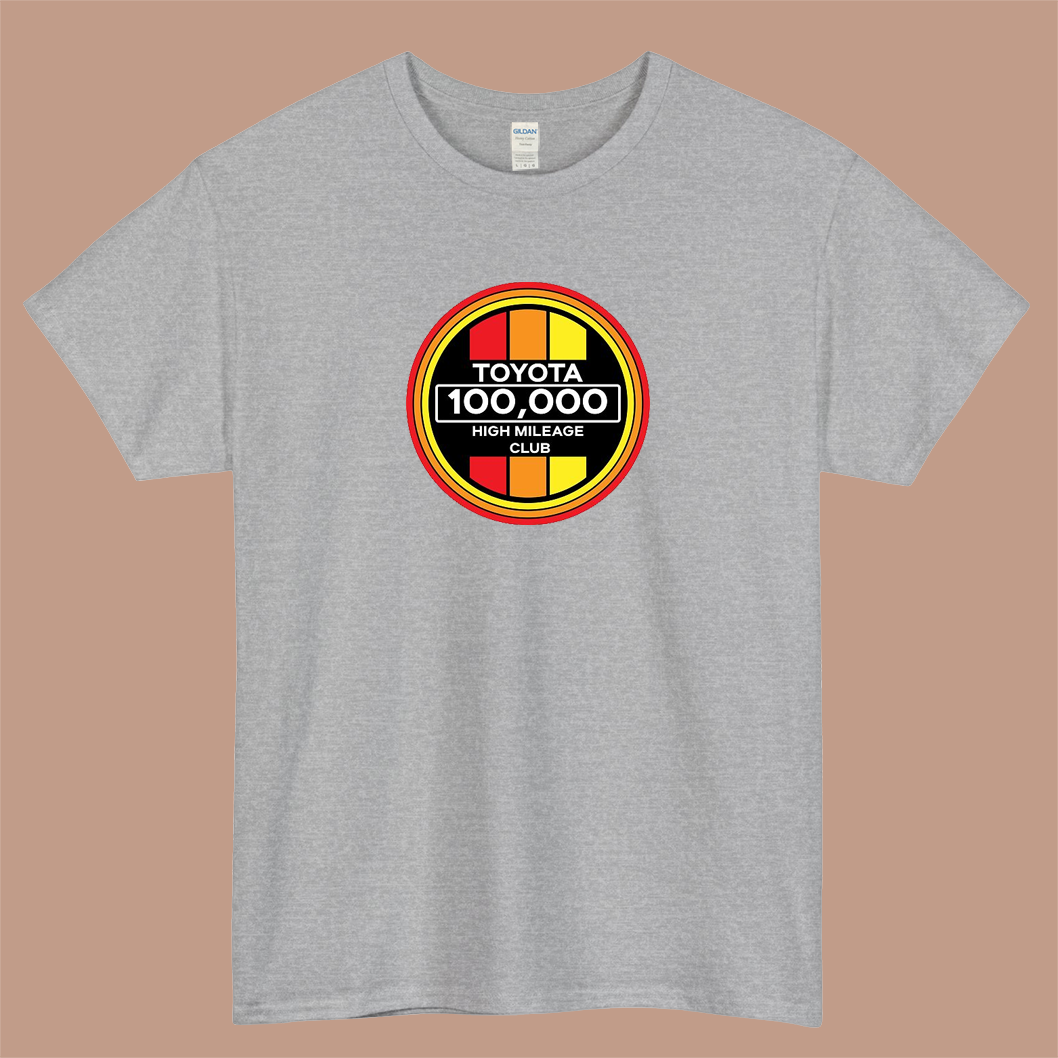 Toyota 100,000 High Mileage Logo Mens Unisex Short Sleeve T-Shirt Size S-3XL