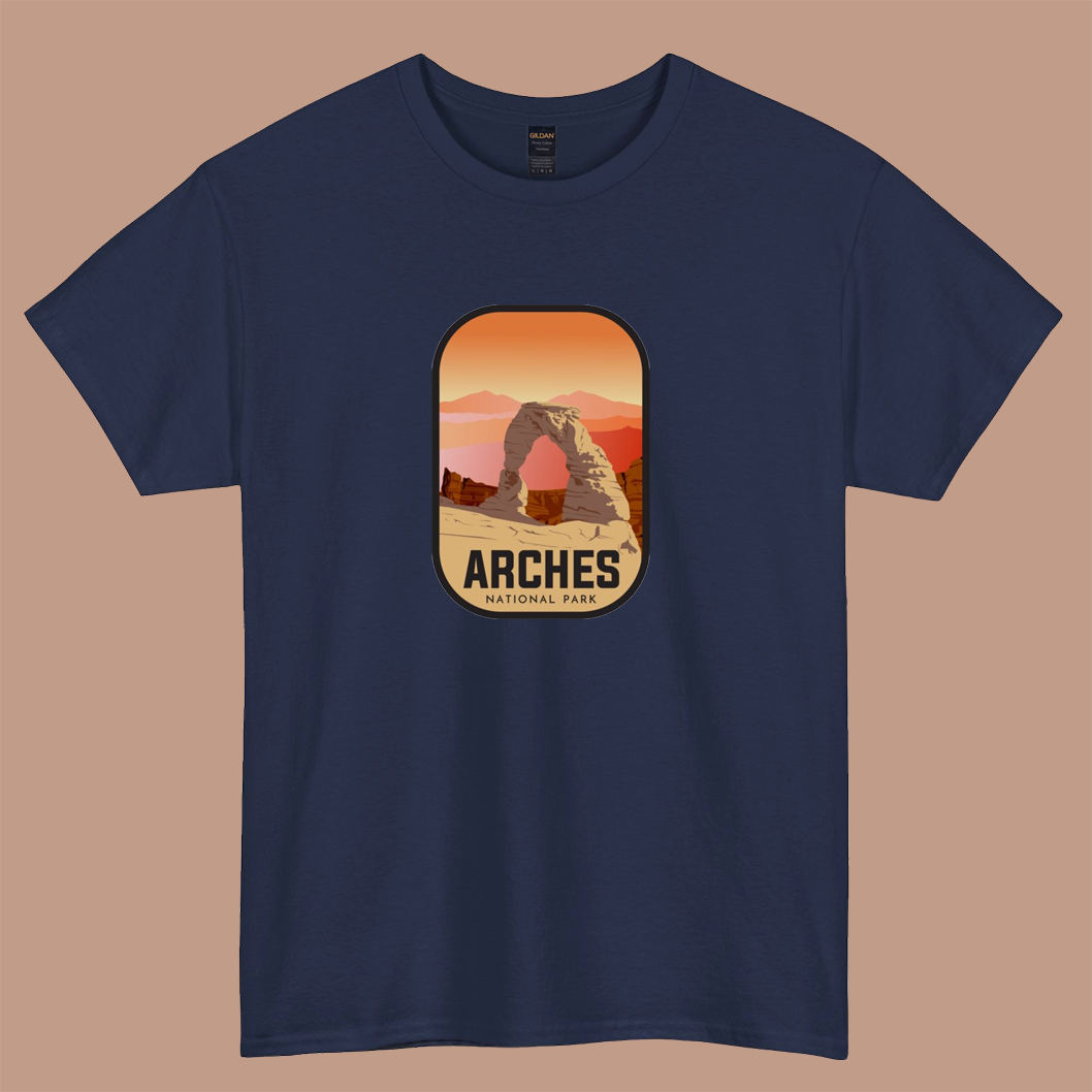 Utah Arches National Park logo short sleeve t shirt S-3XL -P