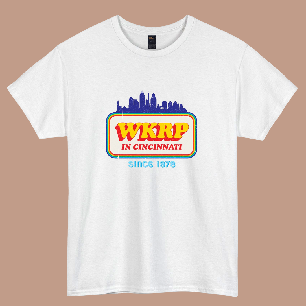 WKRP in Cincinnati skyline logo short sleeve t shirt S-5XL - P