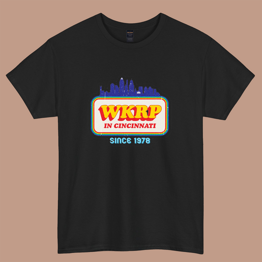 WKRP in Cincinnati skyline logo short sleeve t shirt S-5XL - P