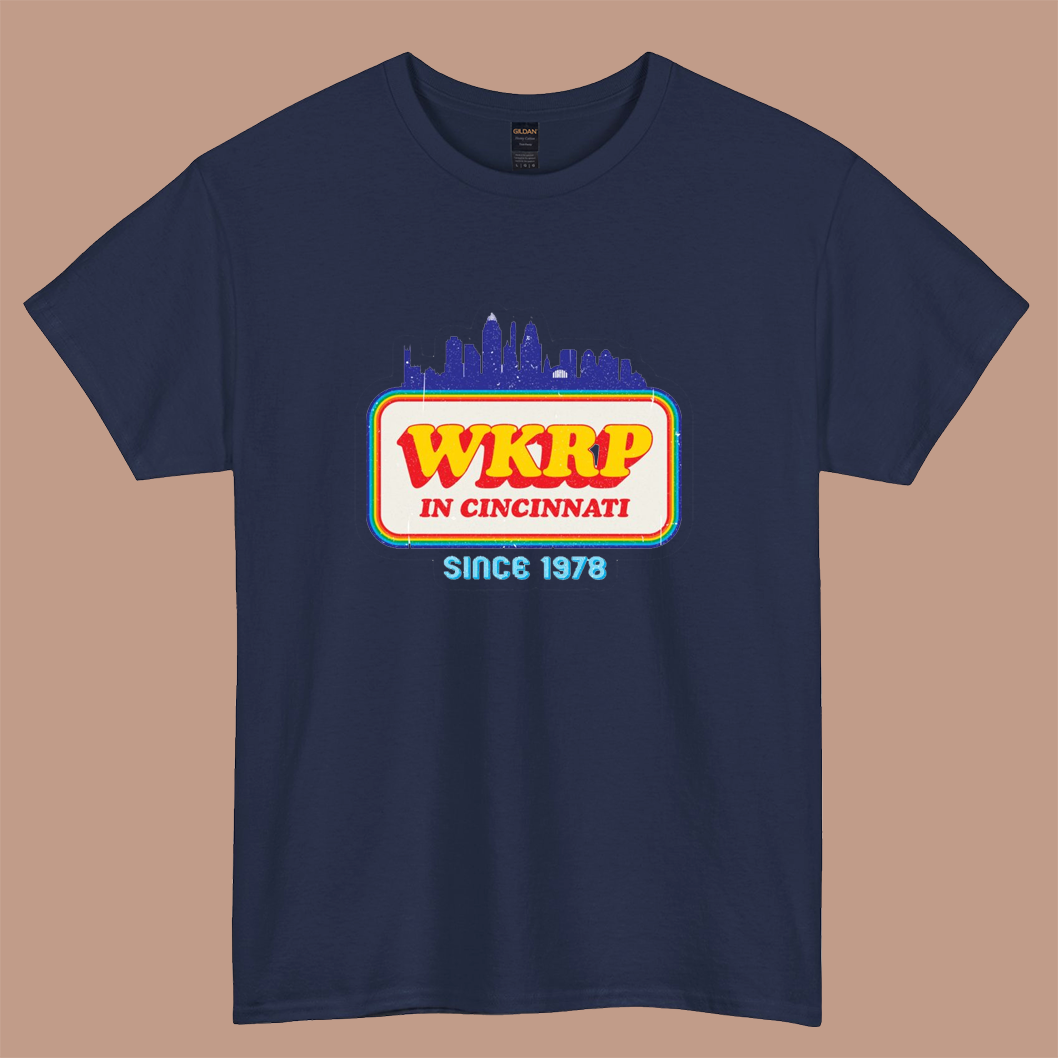 WKRP in Cincinnati skyline logo short sleeve t shirt S-5XL - P