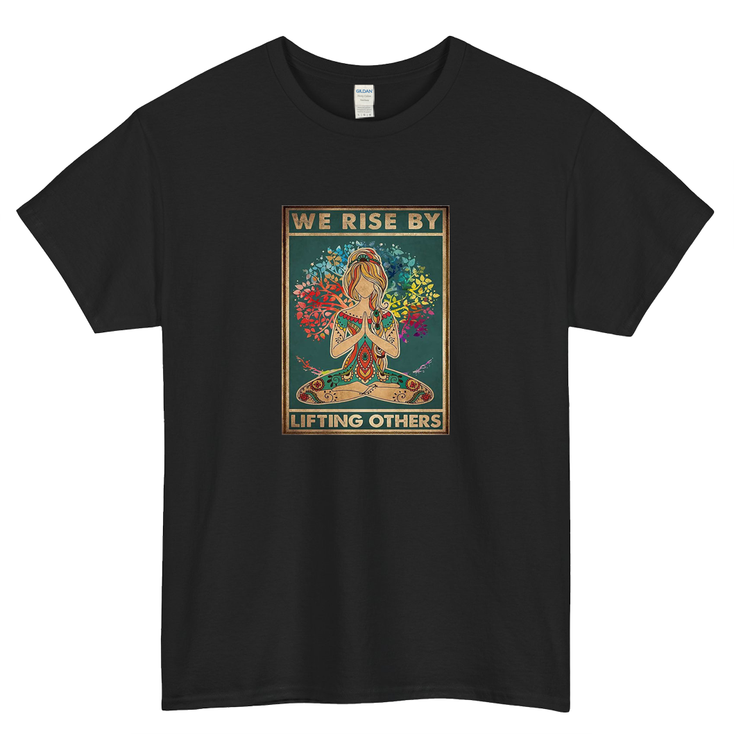 We Rise By Lifting Others Yoga Lover 2 logo short sleeve men's t shirt S-3XL