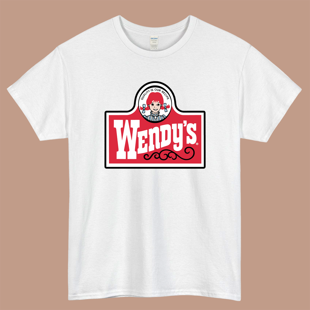 Wendys Logo Mens Unisex Short Sleeve White T-Shirt Size S-3XL