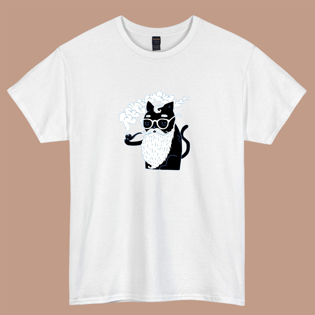 Whiskers And Pipe logo short sleeve t shirt S-5XL - P
