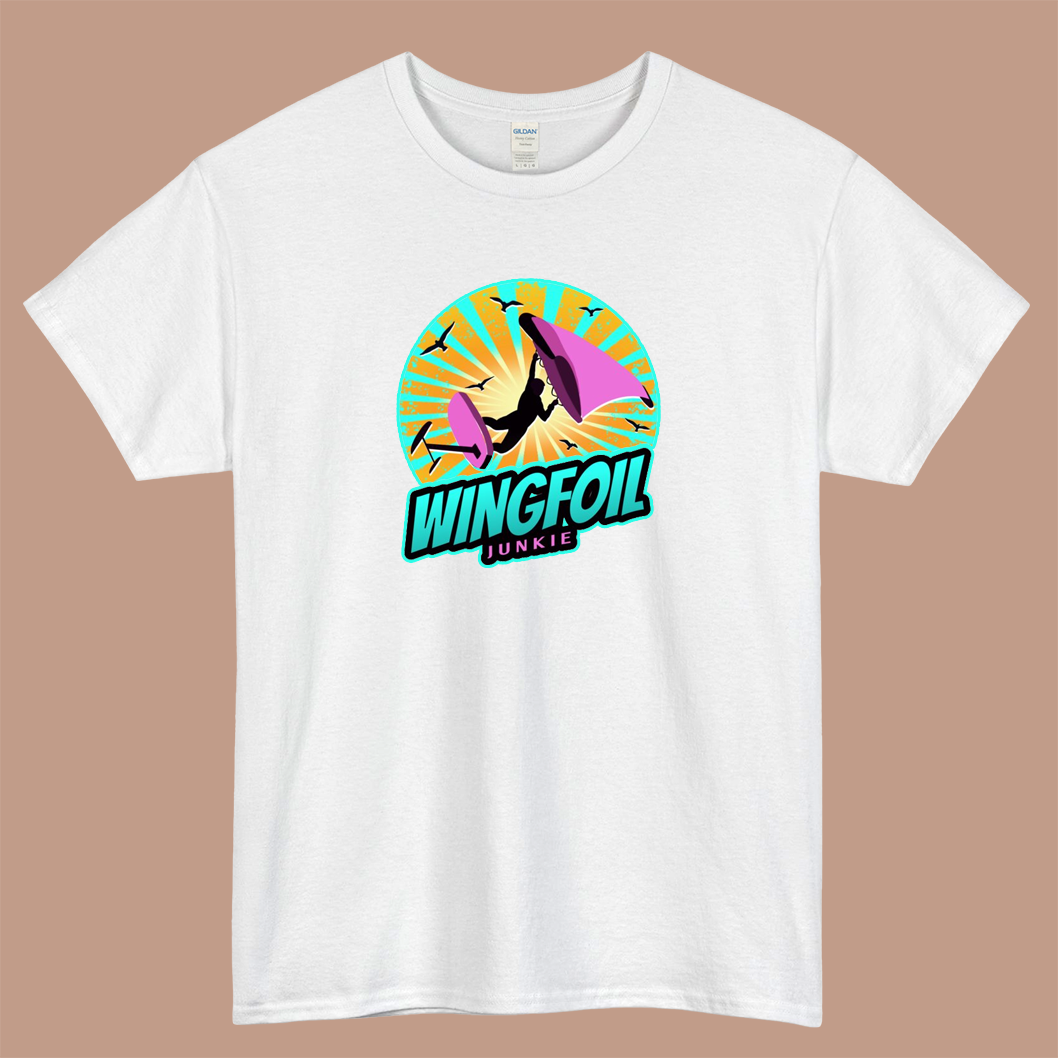WingFoil Junkie Logo Mens Unisex Short Sleeve T-Shirt Size S-3XL - P