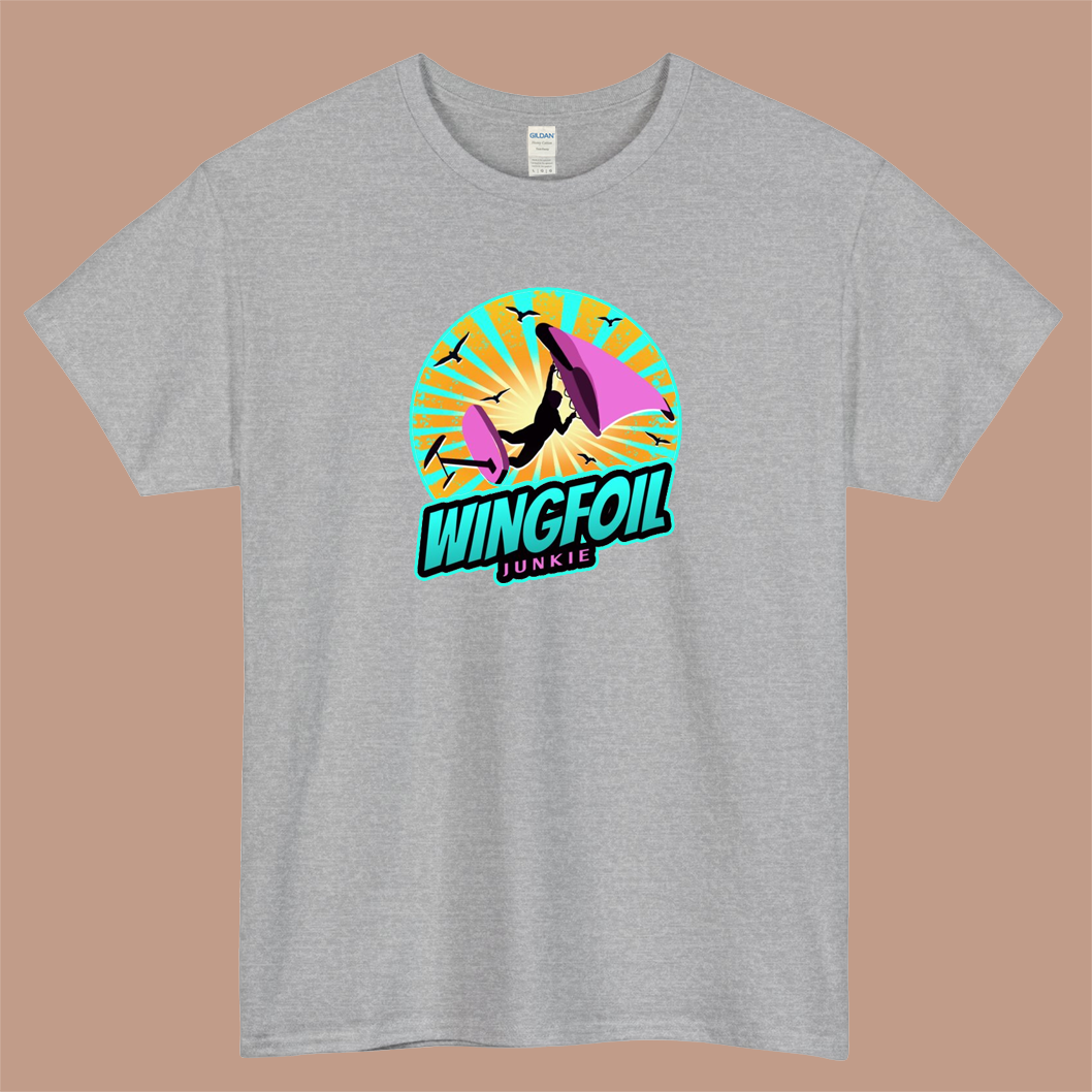 WingFoil Junkie Logo Mens Unisex Short Sleeve T-Shirt Size S-3XL - P