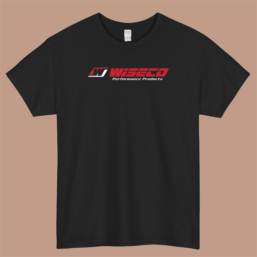 Wiseco Performance Parts Logo Mens Unisex Short Sleeve Black T-Shirt Size S-3XL