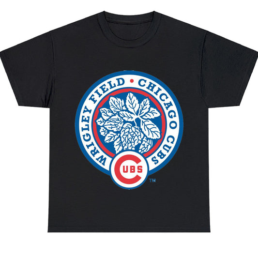 Wrigley Field Chicago Cubs Logo Men's Unisex T Shirt Size S to 3XL