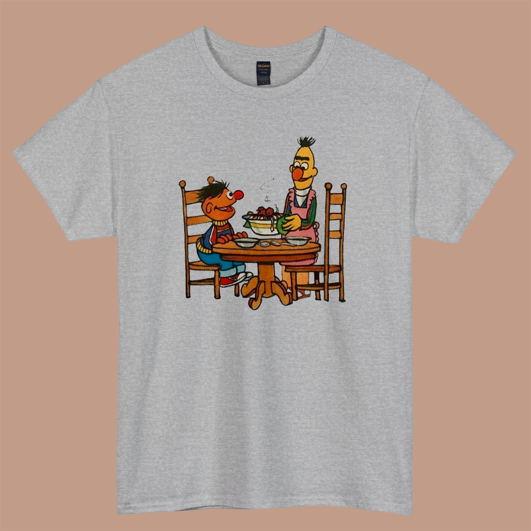 Bert & Ernie inspired dinnertime logo short sleeve -p