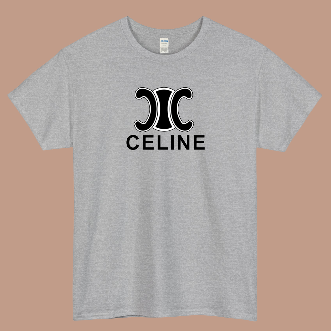 celine 2 logo short sleeve men's t shirt size S-3XL