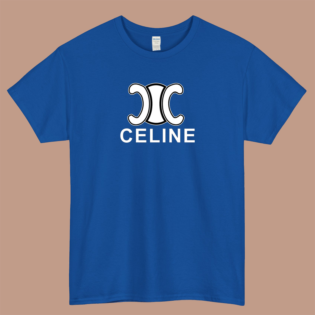 celine 4 logo short sleeve men's t shirt size S-3XL