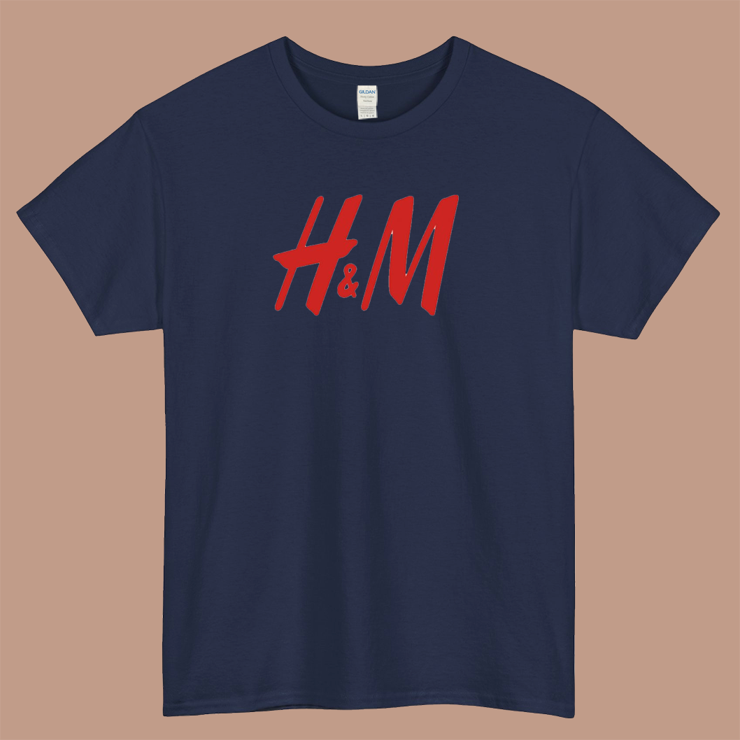 h & m logo short sleeve men's t shirt S-3XL