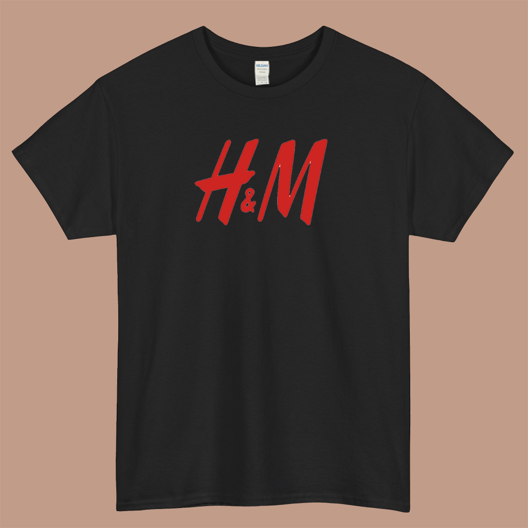 h & m logo short sleeve men's t shirt S-3XL