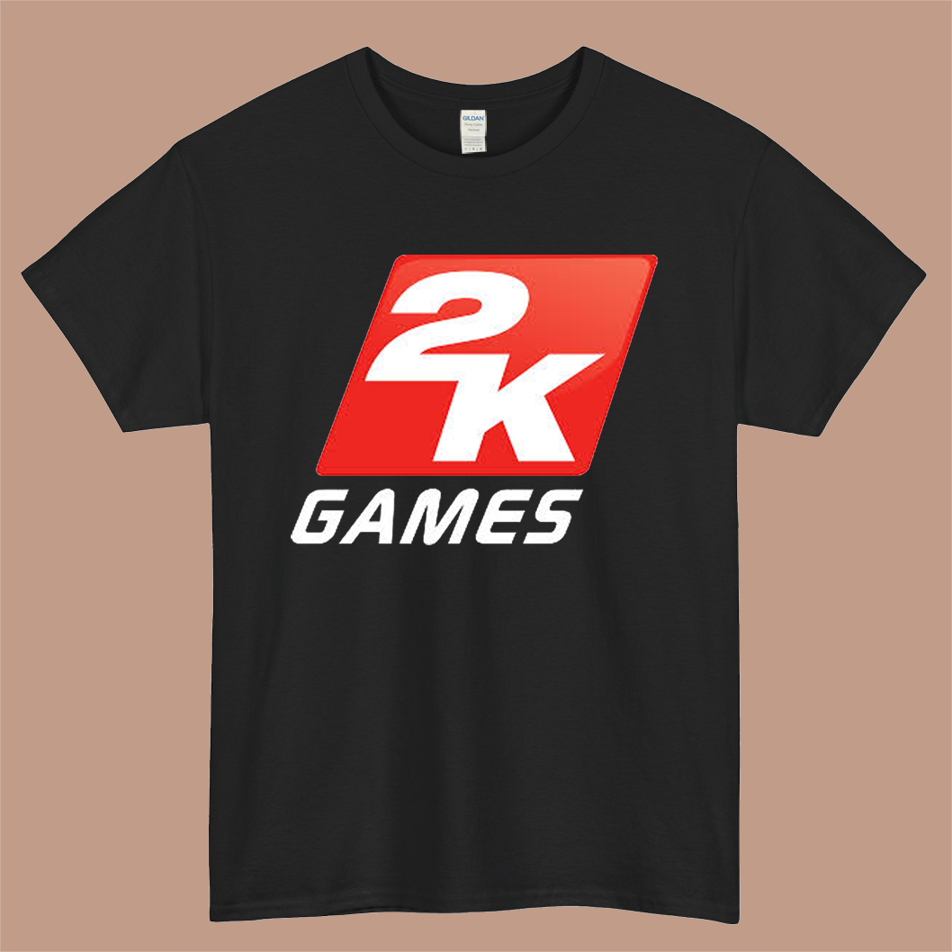 2K Games Logo Mens Unisex Short Sleeve Black T-Shirt Size S-3XL