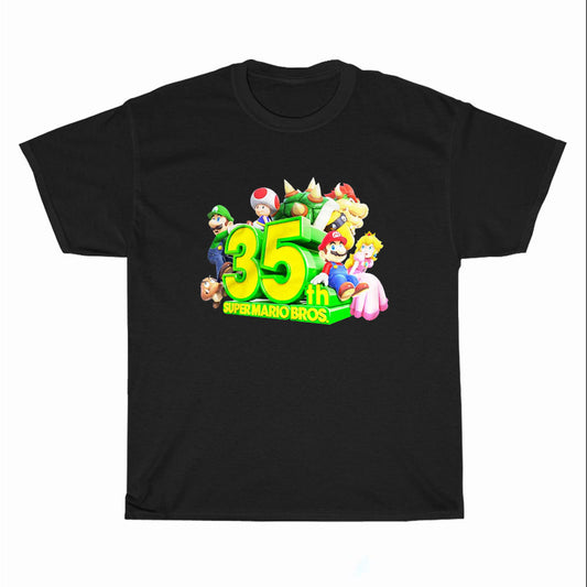 Super Mario Bros Anniversary Logo Unisex Men's T Shirt Size S to 3XL