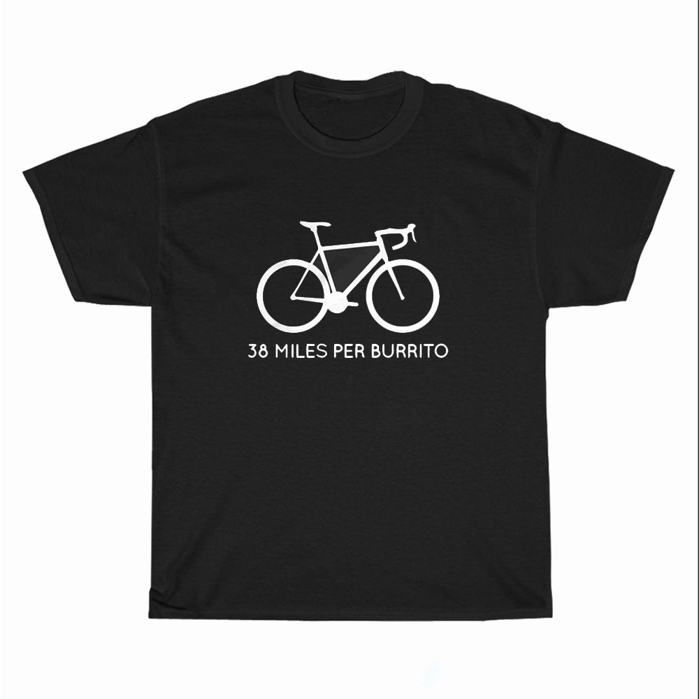 Miles Per Burrito Bicycle Logo Unisex Men's T Shirt Size S to 3XL