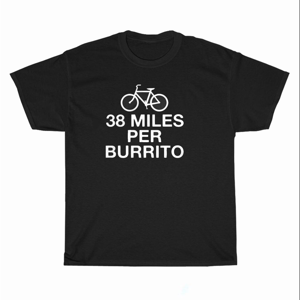 Miles Per Burrito Bicycle Logo Unisex Men's T Shirt Size S to 3XL