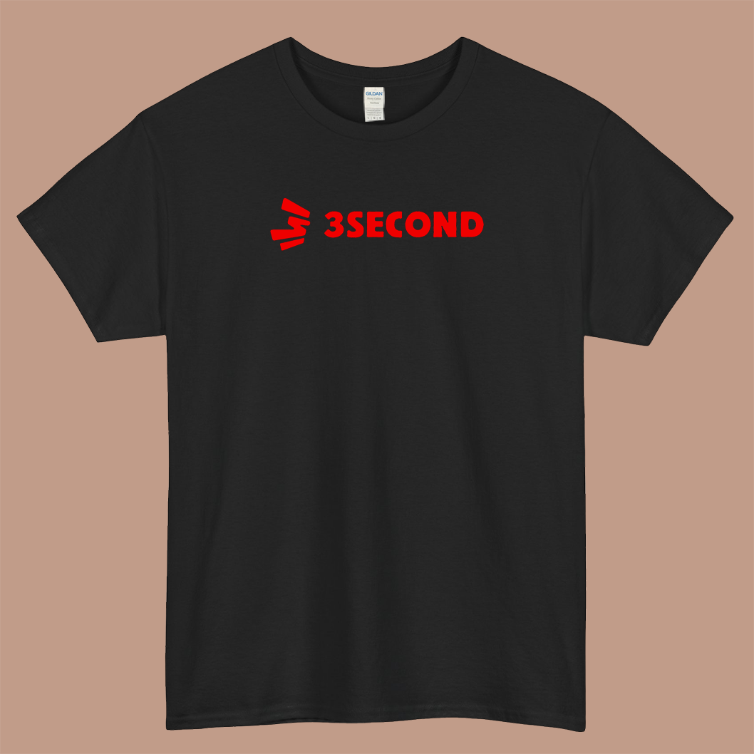 3 second logo short sleeve men's t shirt S-3XL