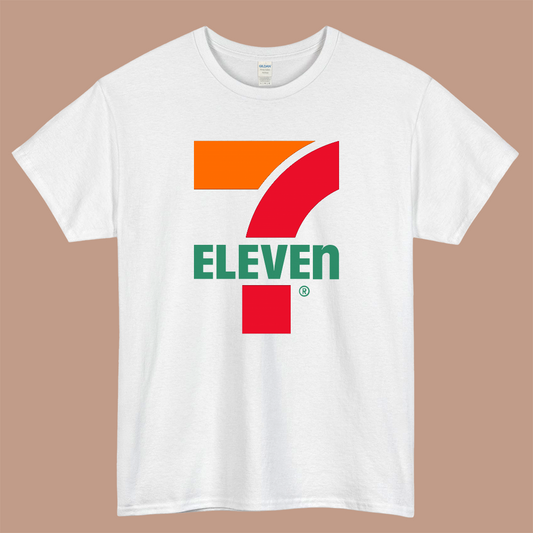 7-Eleven Logo Mens Unisex Short Sleeve White T-Shirt Size S-3XL