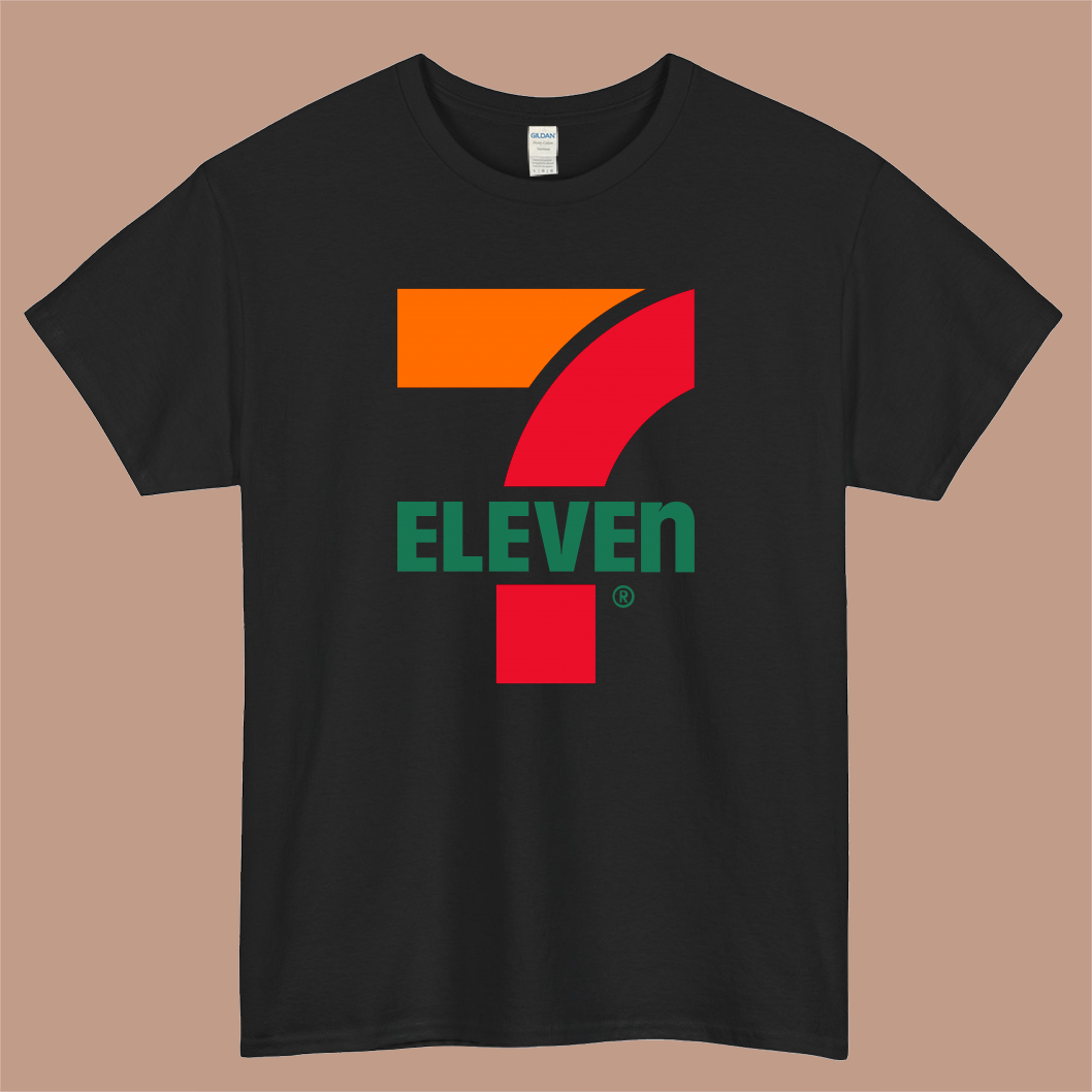 7-Eleven Logo Mens Unisex Short Sleeve Black T-Shirt Size S-3XL