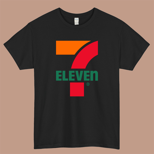 7-Eleven Logo Mens Unisex Short Sleeve Black T-Shirt Size S-3XL