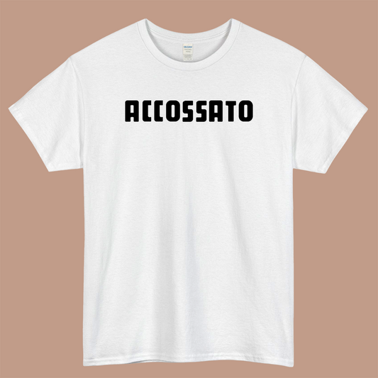 ACCOSSATO Logo Mens Unisex Short Sleeve White T-Shirt Size S-3XL