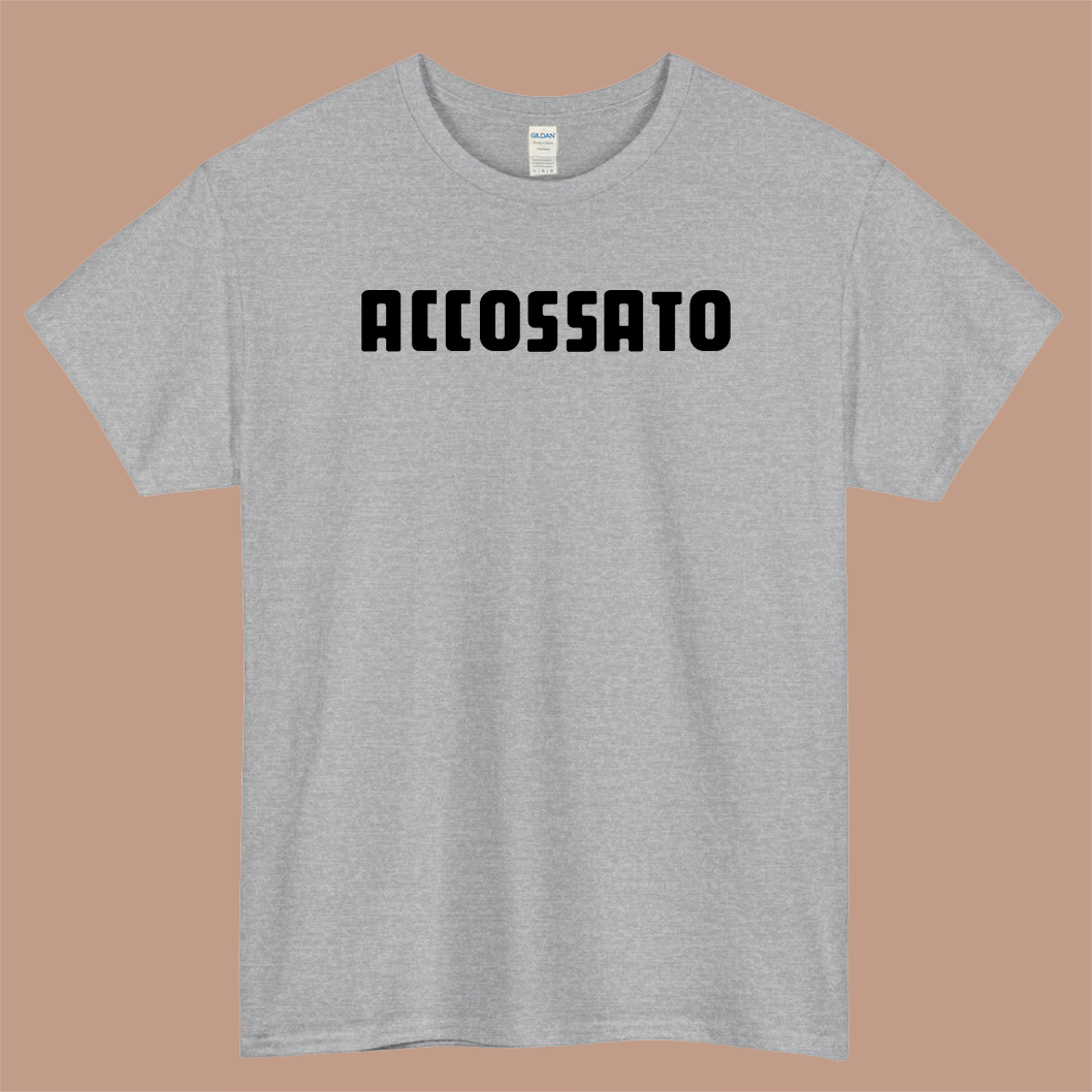 ACCOSSATO Logo Mens Unisex Short Sleeve Gray T-Shirt Size S-3XL