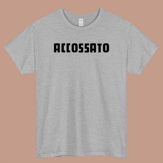ACCOSSATO Logo Mens Unisex Short Sleeve Gray T-Shirt Size S-3XL