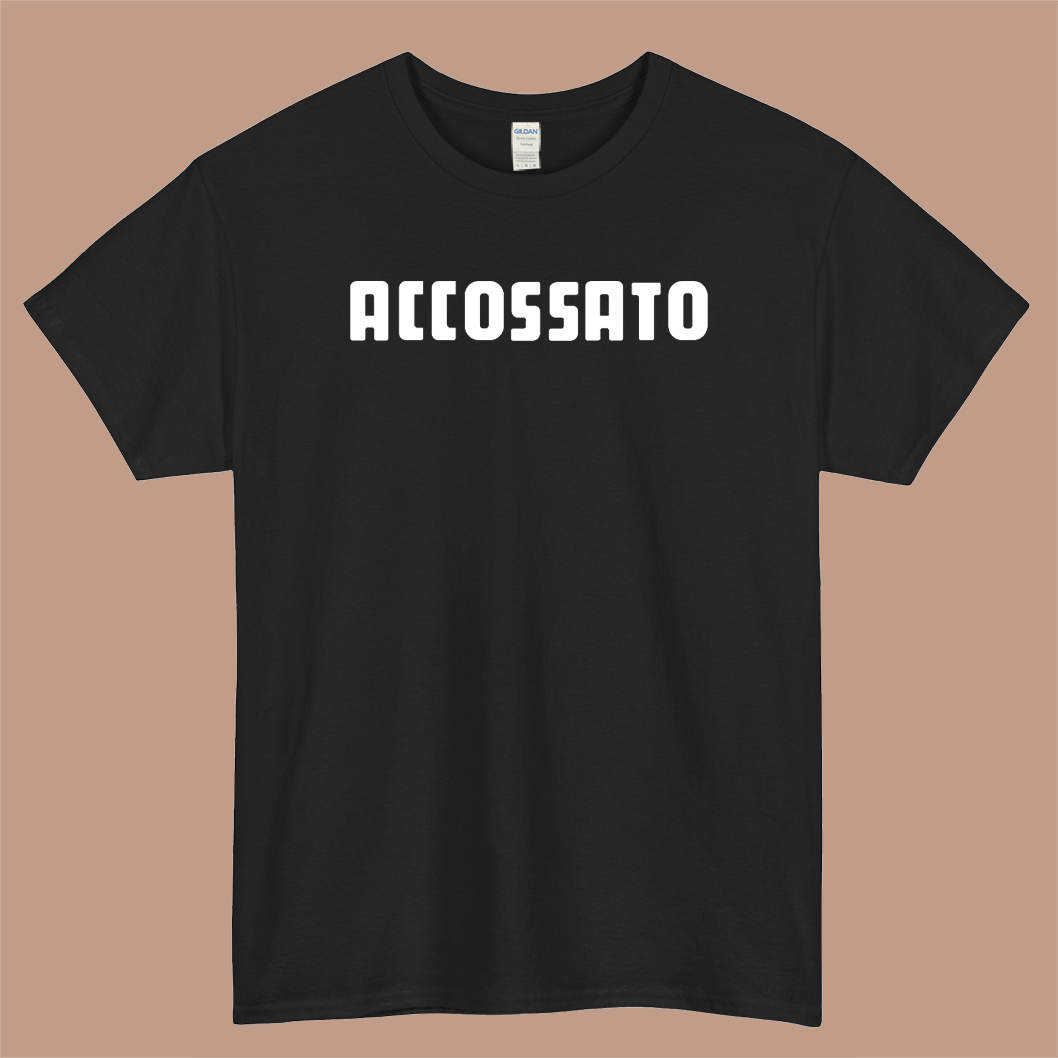 ACCOSSATO Logo Mens Unisex Short Sleeve Black T-Shirt Size S-3XL