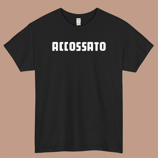ACCOSSATO Logo Mens Unisex Short Sleeve Black T-Shirt Size S-3XL