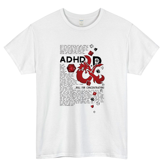 ADHD&D-Roll for concentration Mens Unisex T-Shirt Size S-3XL - P