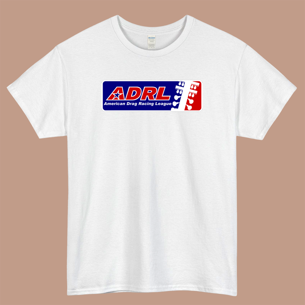 ADRL Tour American Drag Racing League Logo Mens Unisex Short Sleeve White T-Shirt Size S-3XL