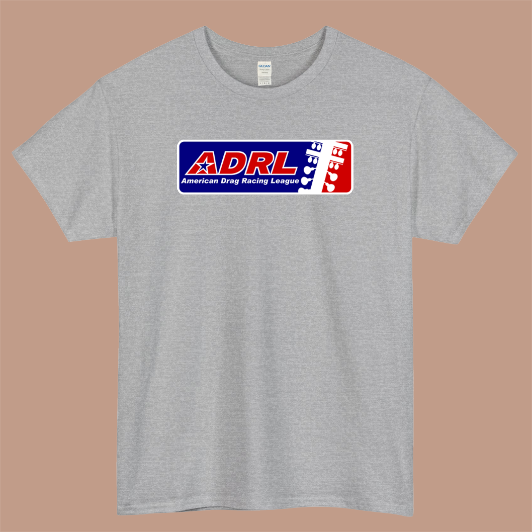 ADRL Tour American Drag Racing League Logo Mens Unisex Short Sleeve Gray T-Shirt Size S-3XL