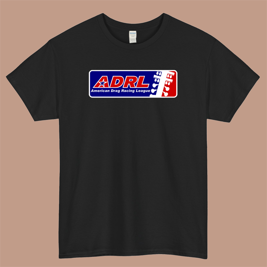 ADRL Tour American Drag Racing League Logo Mens Unisex Short Sleeve Black T-Shirt Size S-3XL